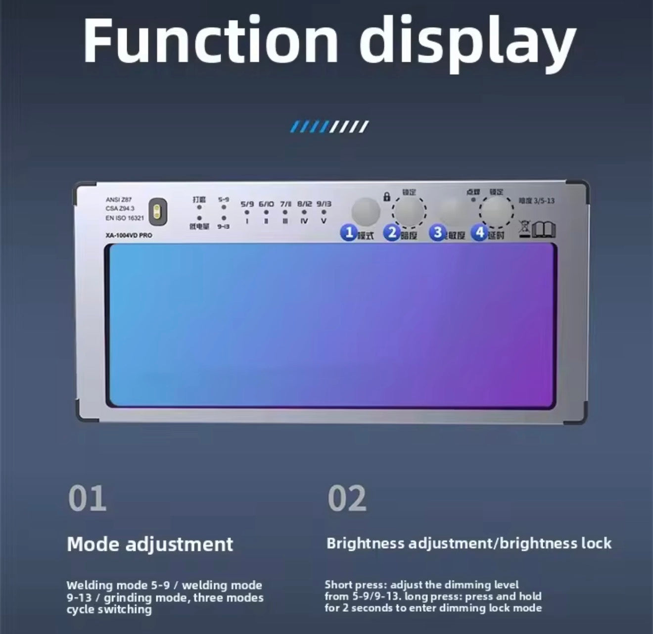 2x4 Welding Lens Variable Shade 8-13 Auto-Darkening Lens