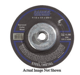 RADNOR™ 4 1/2" X .1/8" X 5/8" - 11" Aluminum Oxide Type 27 Depressed Center Cut Off Wheel/Grinding Wheel